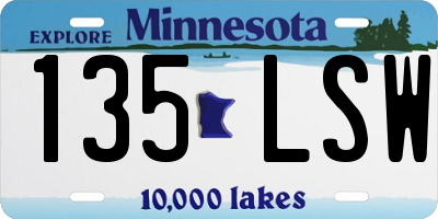 MN license plate 135LSW