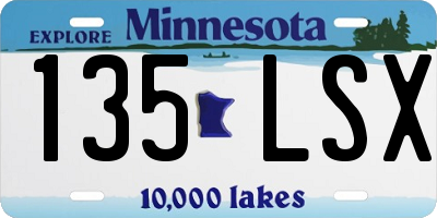 MN license plate 135LSX
