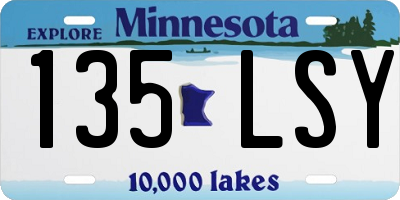 MN license plate 135LSY