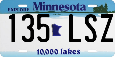 MN license plate 135LSZ