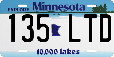MN license plate 135LTD