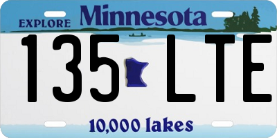 MN license plate 135LTE