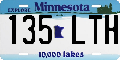 MN license plate 135LTH
