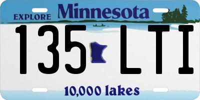 MN license plate 135LTI