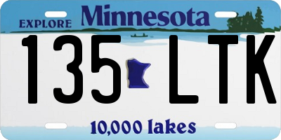 MN license plate 135LTK