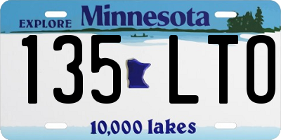 MN license plate 135LTO