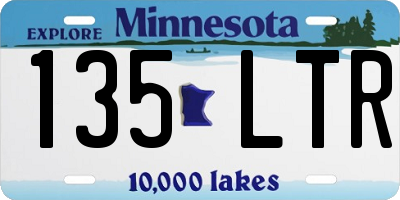 MN license plate 135LTR