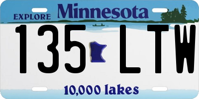 MN license plate 135LTW