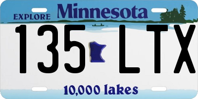 MN license plate 135LTX