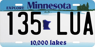 MN license plate 135LUA