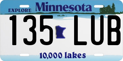 MN license plate 135LUB