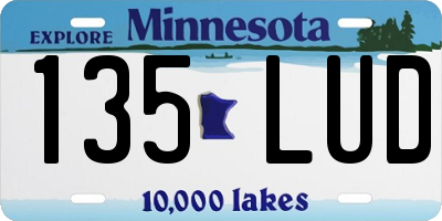 MN license plate 135LUD