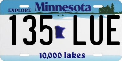 MN license plate 135LUE