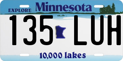 MN license plate 135LUH