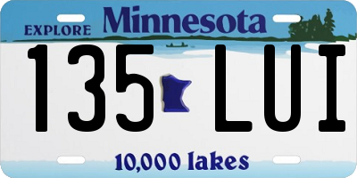 MN license plate 135LUI