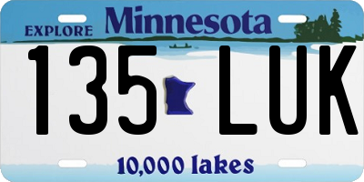 MN license plate 135LUK