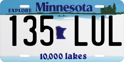 MN license plate 135LUL