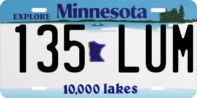 MN license plate 135LUM