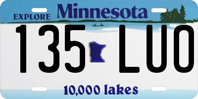 MN license plate 135LUO