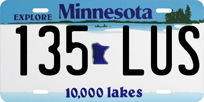 MN license plate 135LUS