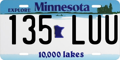 MN license plate 135LUU