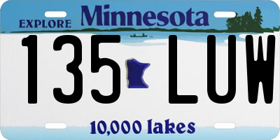 MN license plate 135LUW