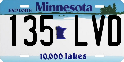 MN license plate 135LVD