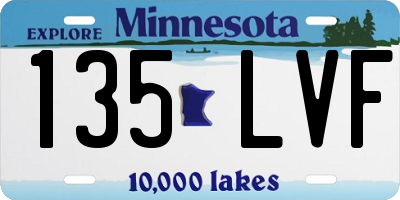MN license plate 135LVF