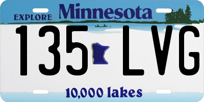 MN license plate 135LVG