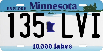 MN license plate 135LVI