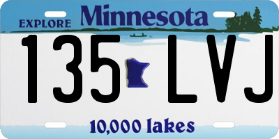 MN license plate 135LVJ