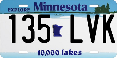 MN license plate 135LVK