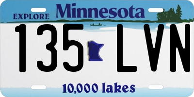 MN license plate 135LVN