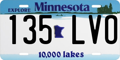 MN license plate 135LVO