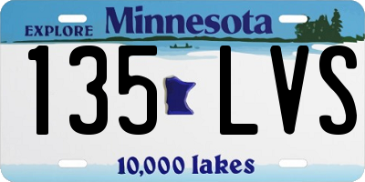 MN license plate 135LVS