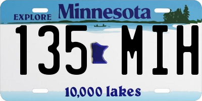 MN license plate 135MIH