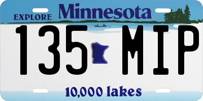 MN license plate 135MIP