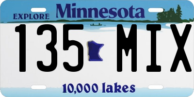 MN license plate 135MIX