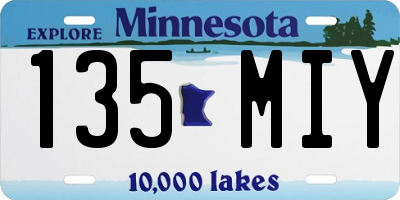 MN license plate 135MIY