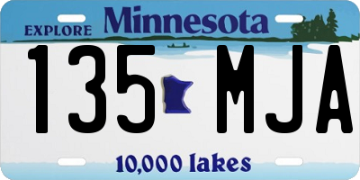 MN license plate 135MJA