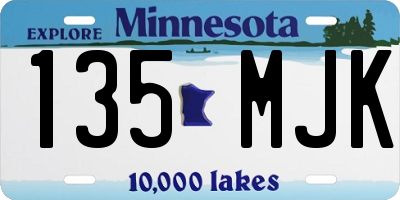 MN license plate 135MJK