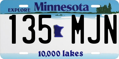 MN license plate 135MJN