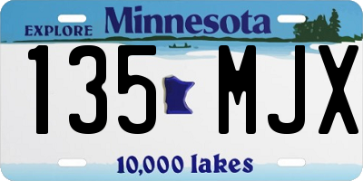 MN license plate 135MJX