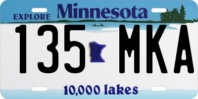 MN license plate 135MKA
