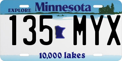 MN license plate 135MYX