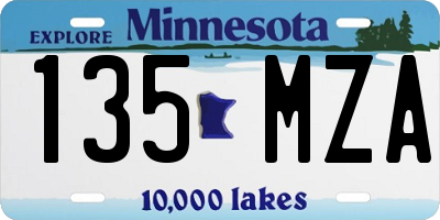 MN license plate 135MZA
