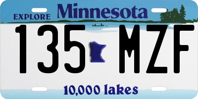 MN license plate 135MZF