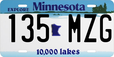 MN license plate 135MZG