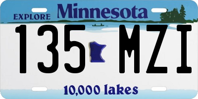 MN license plate 135MZI