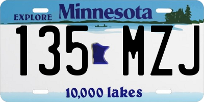 MN license plate 135MZJ